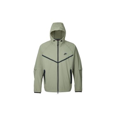 Jaqueta Corta-Vento Tecido Técnico com Capuz e Zíper Masculina Jaquetas Verde-Exército-Claro HM7152-320