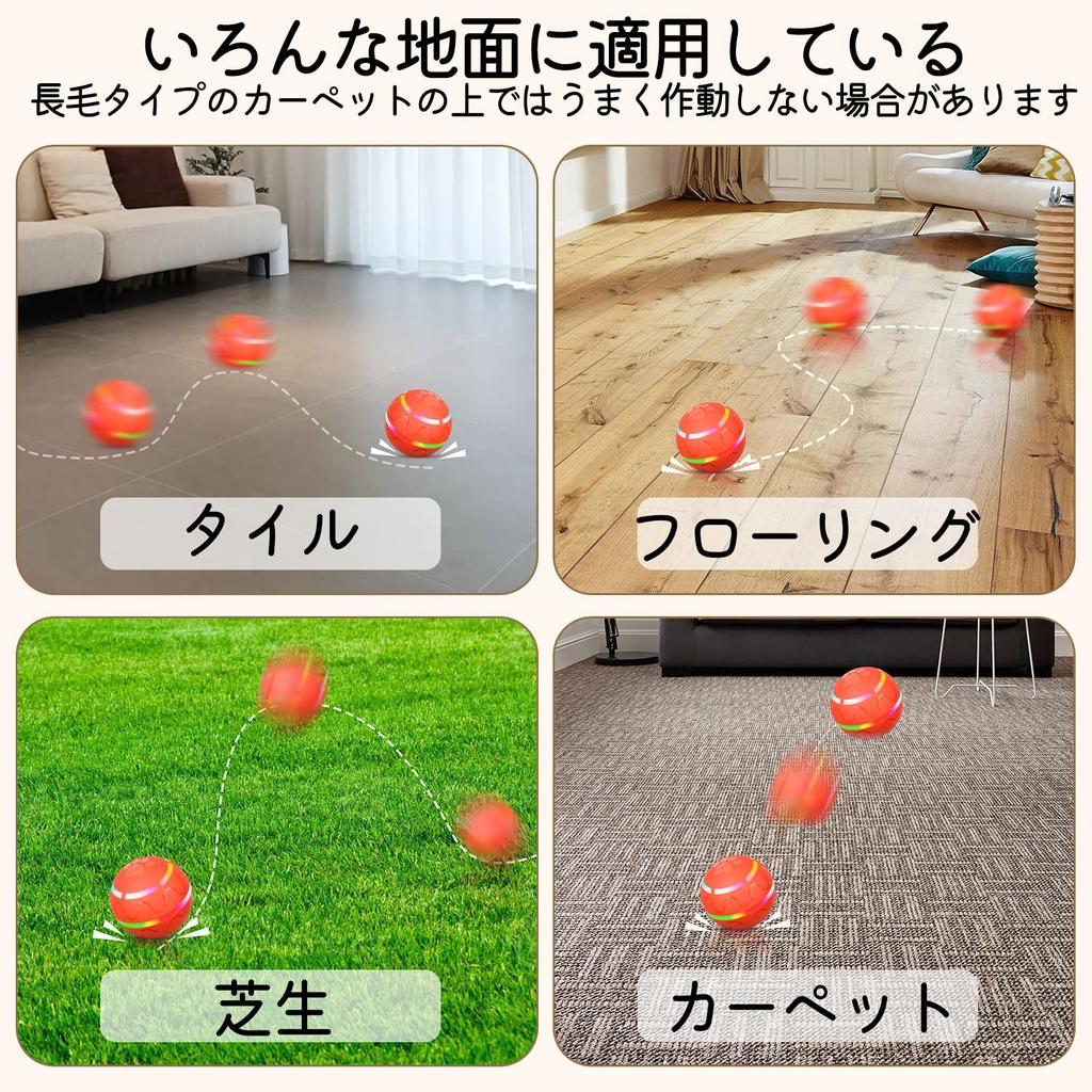 Bateruni Dog Ball Illuminated Moving Dog Remote Automatic Rotating Pet Electric USB Two Operation 8cm Suitable for and Large Orange Toy, Ball,