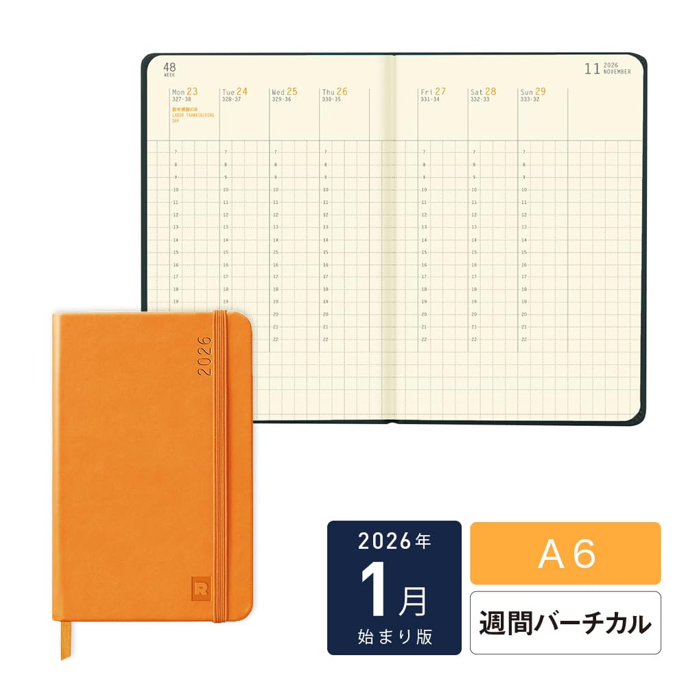 Rhodia January Planner Weekly Vertical Planner Weekly Rhodia cf117328 [2026 Start] Diary, A6, Type, "Web Vertical" Orange,