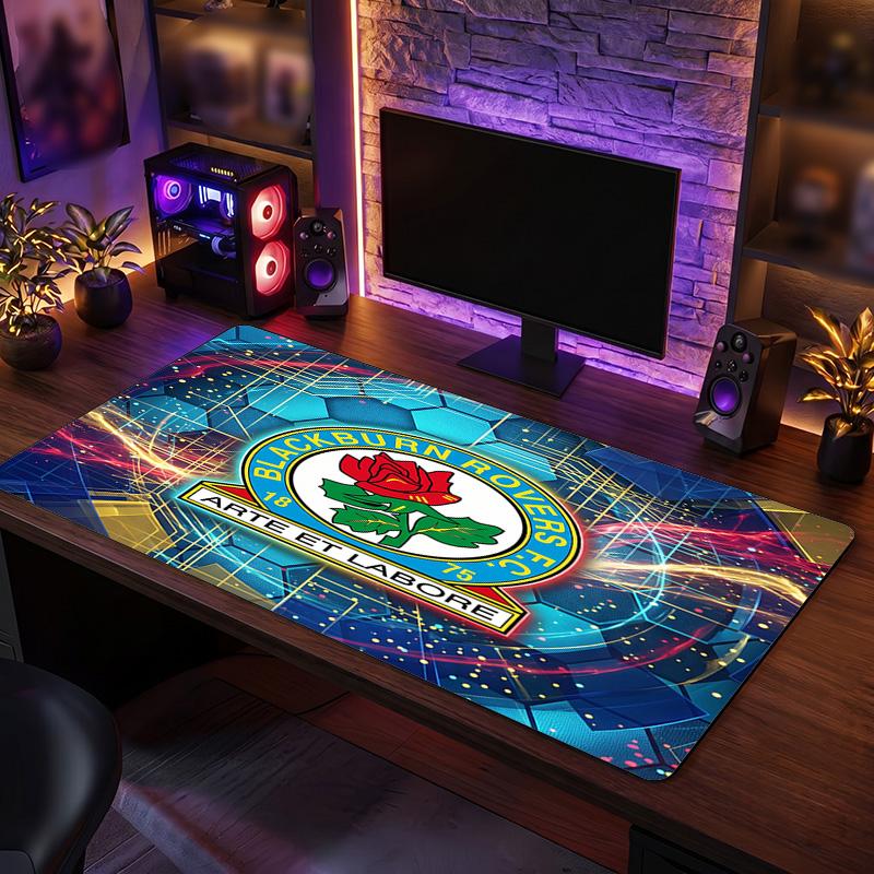 Tappetino per Mouse Grande Stampa Calcio Blackburn Rovers, Tappetino Esteso Antiscivolo per Scrivania da Gioco per Ufficio Casa
