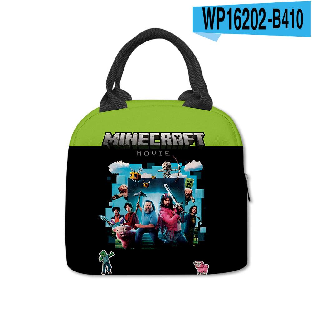 Film Minecraft, Prenosná termoizolačná taška, Chladiaca taška, Obedová taška s hliníkovou fóliou. Lunch bag