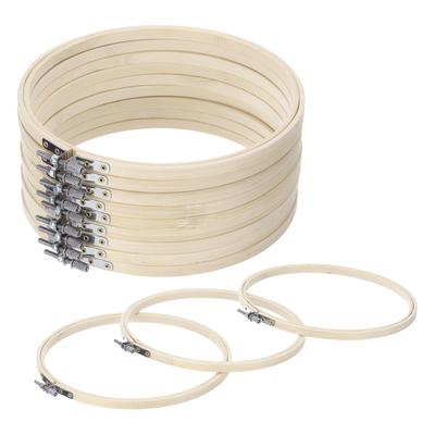 Uxcell 12pcs 8" Embroidery Hoops, Adjustable Round Bamboo Circles, Cross Stitch Hoop Rings for Arts, Crafts, Needlework, DIY Decoration