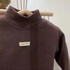 Winter Herbst Plus Samt Oberteile Unterziehshirts Langarm Rollkragenoberteile Langarm Schlichte Jungen- und Mädchenkleidung