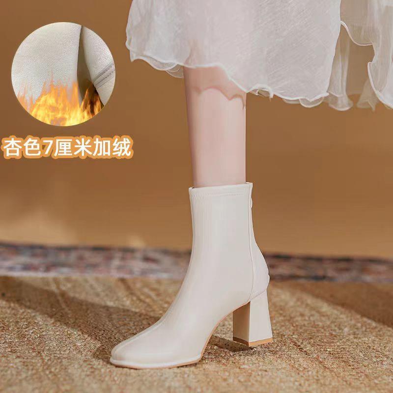 Short Boots Women's Autumn and Winter 2025 New High Heel Boots Small Ankle Boots Martin Boots Chelsea Skinny Boots Women