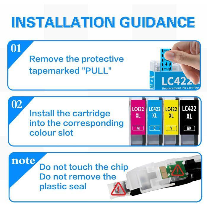 Cartouche d'Encre - SANCTink - LC422 XL - Compatible Brother - Pack de 8 - Multi-couleurs