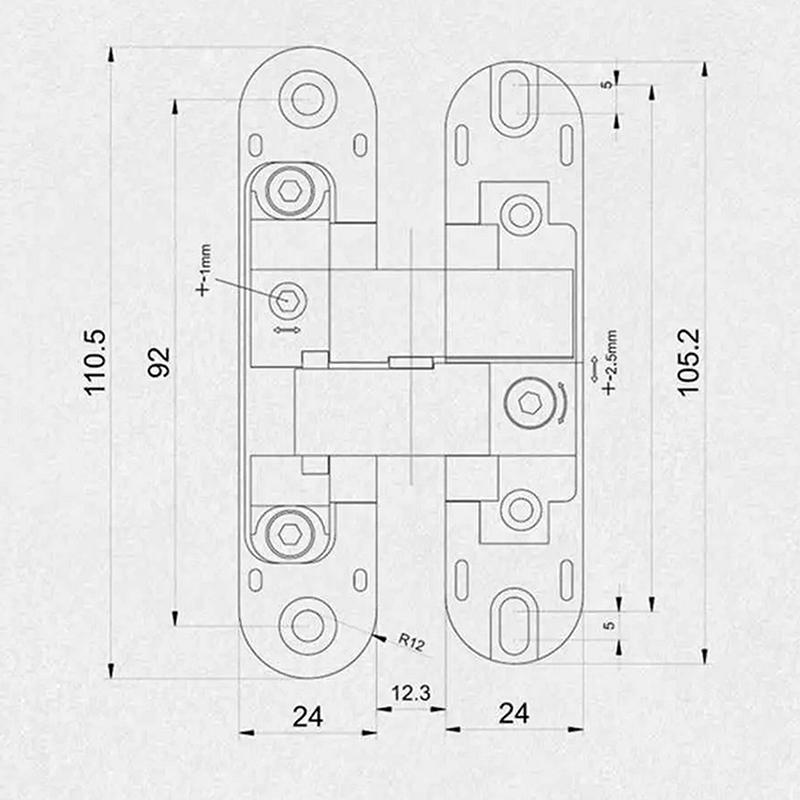 Stainless Steel Hidden Hinges Cross Door Hinge Invisible Folding Hinges Window Accessories Furniture Supplies Hardware
