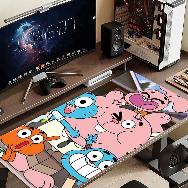 The Amazing World of Gumball Mouse Pad, Large Gaming Desk Mat, Non-slip XXL Mousepad for Laptop & Tablet, Mini PC Playmat with Stitched Edges