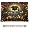 1 Piece Congratulations To the Graduation Theme Wall Covering of the Class of 2025 with Golden Confetti and Glitter