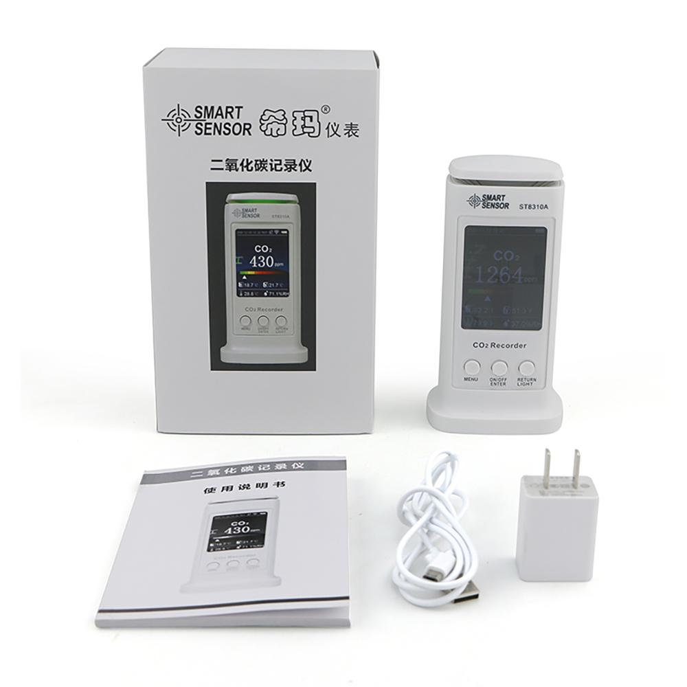 

Регистратор углекислого газа, монитор качества воздуха, цифровой детектор газа CO2 в реальном времени с ЖК-дисплеем WIFI, анализатор данных газа