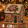 DIY Holiday Craft Set 3D House Christmas Faux Pearl Art Kit, Handmade Rhinestone Painting Kit Relaxing Activities for Adults Adults, Tabletop