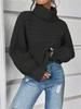 2025 autumn winter casual loose knitted sweaters harajuku Solid color turtleneck sweater tops for women Thick bottoming pullover