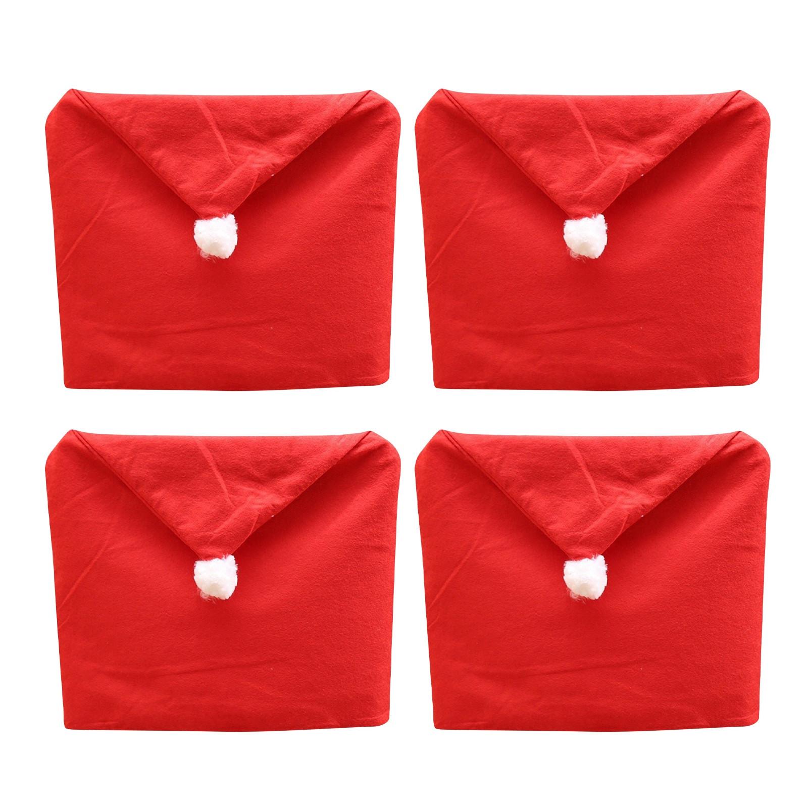 

Красный нетканый рождественский чехол на стул Рождественское украшение Рождественская шапка One Size красный