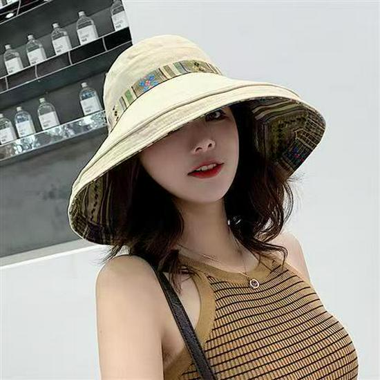 Korean-Style Women's Trendy Bucket Hat: Versatile, Casual & Sun-Protective for Spring/Summer Travel