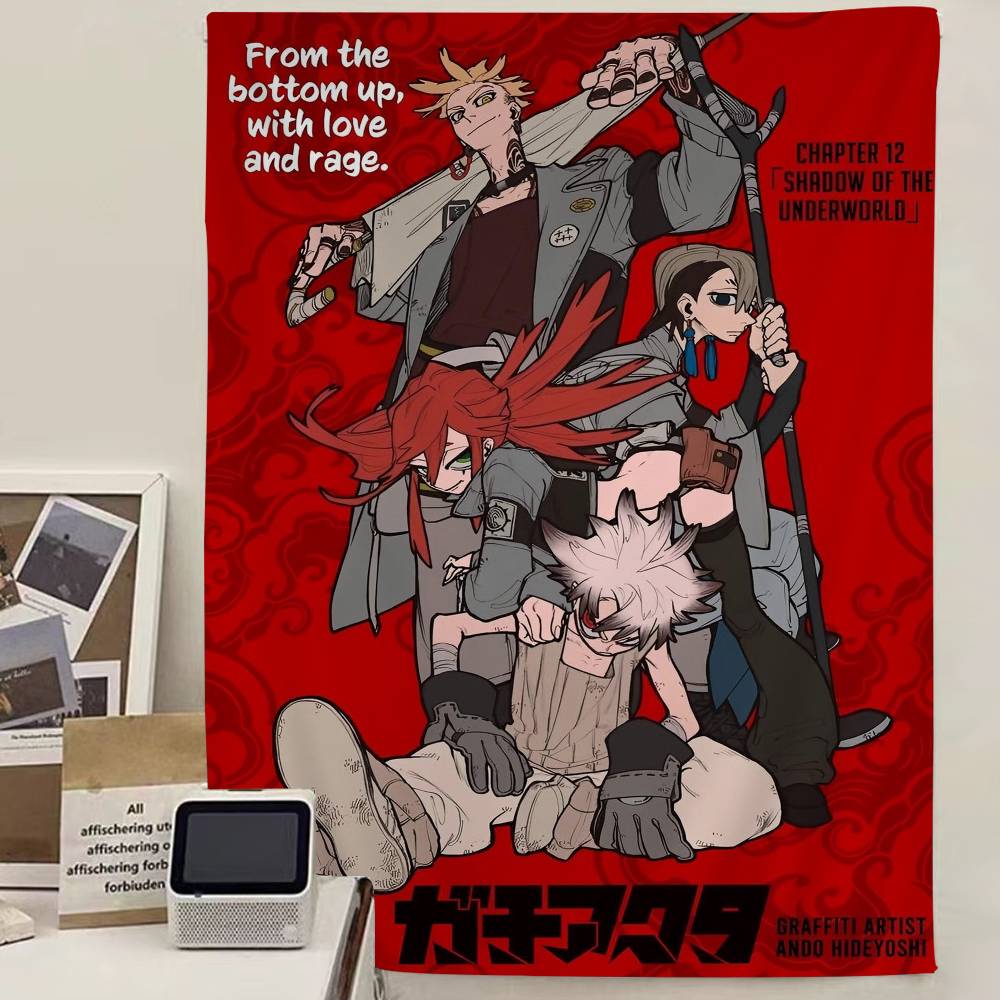 

Японське надприродне бойове аніме G-Gachiakuta Підвісний богемний гобелен Підвісний Таро Хіпі Настінні килими Гуртожиток Японський гобелен 50x70cm