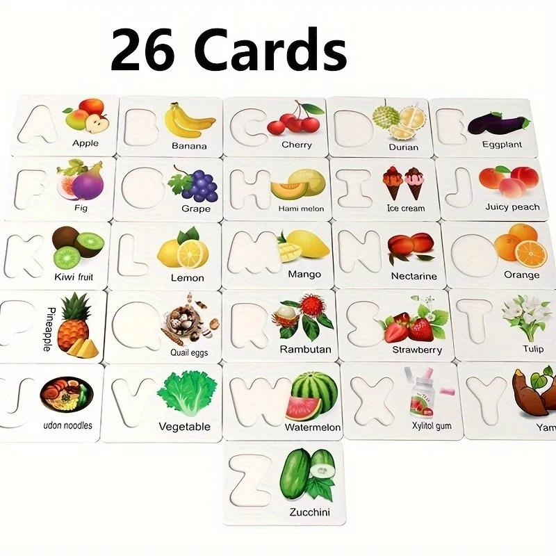 Children's Colorful Wooden Letter Flashcard English Alphabet Puzzle Game Montessori Education Teaching Resources Educational