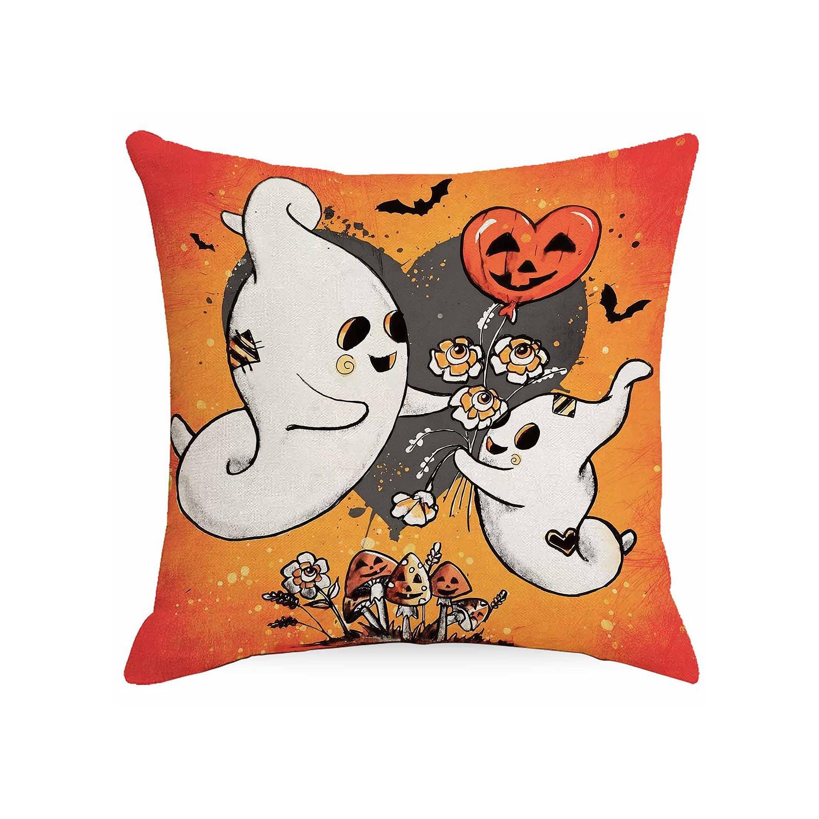 

Halloween Decorative Linen Throw Pillow Cover With Single Sided Print (Pillow Insert Not Included) One Size