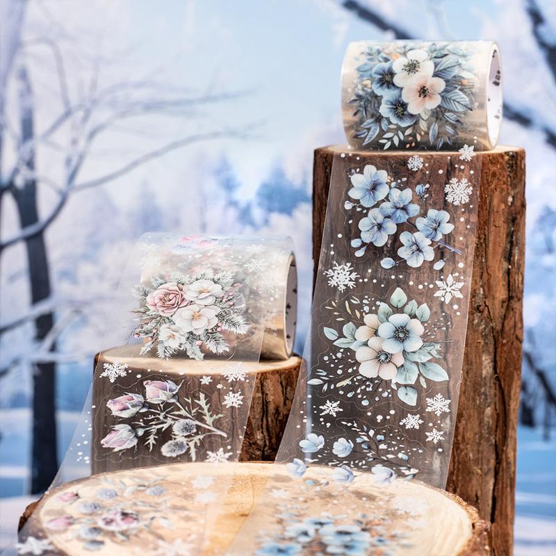 Winter Flower Sea Die-cut Tape DIY Journaling Stickers