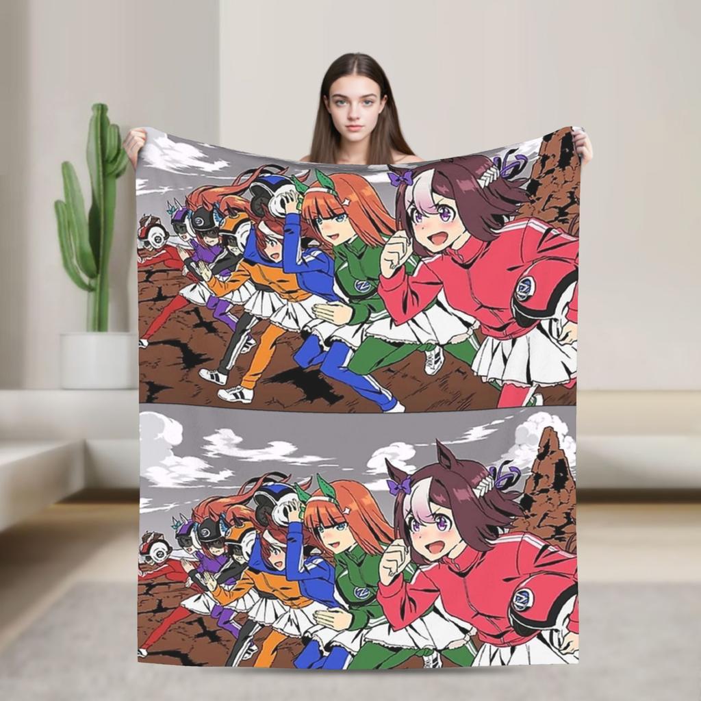Uma Musume Cinderella Gray - Oguri Cap Blanket Cover Flannel Throw Blanket Bedroom Sofa Printed Soft Warm Bedsprea