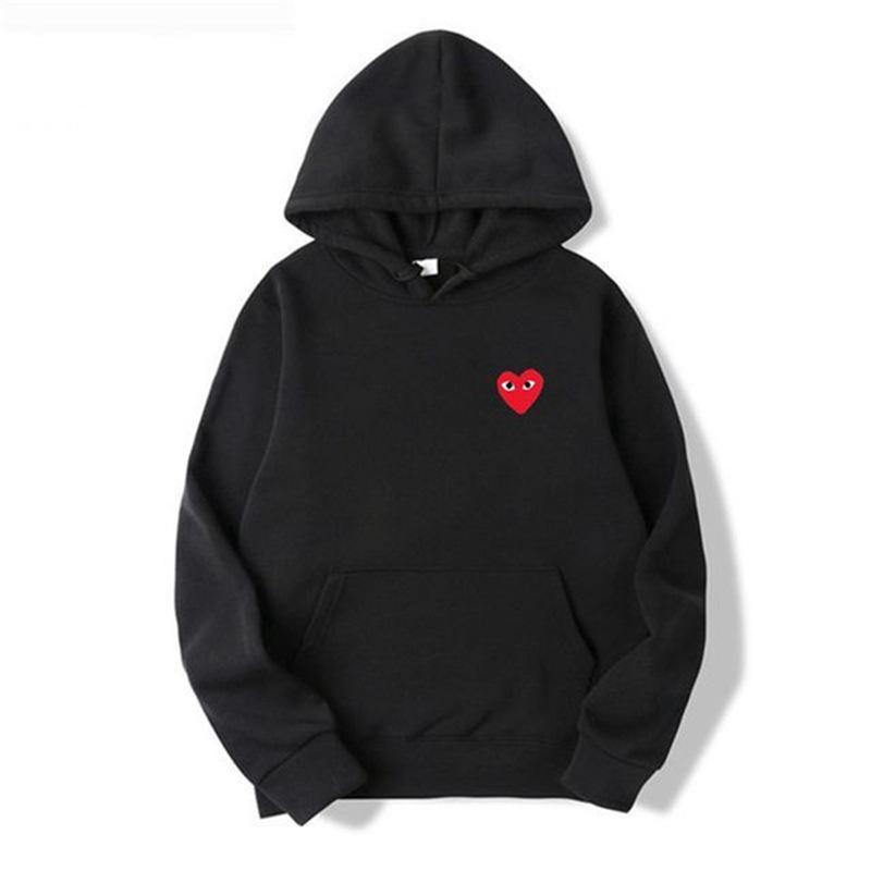 PLAY Kawakyu Embroidery Love Heart Unisex Oversized Hoodie - Autumn/Winter Plus Velvet Sweatshirt