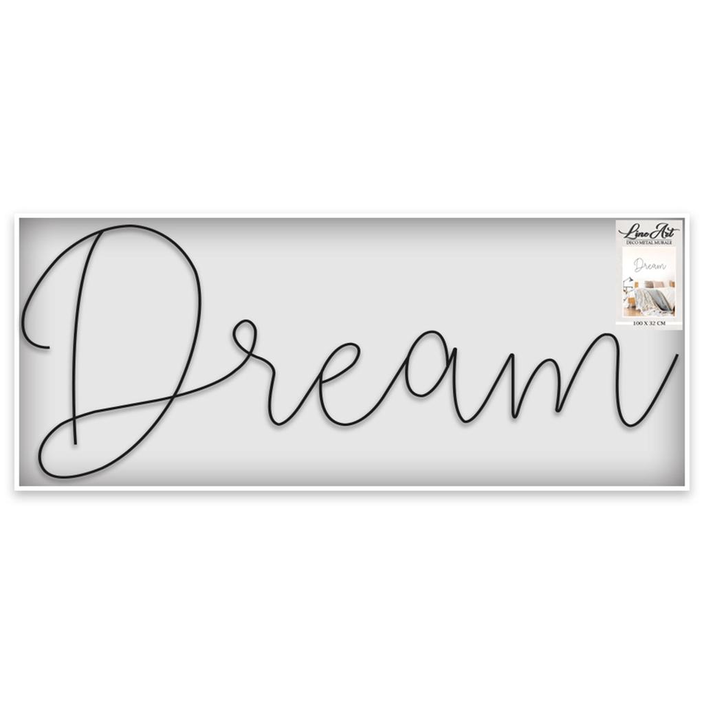 Les Trésors De Lily [A1079] - Metall-Dekoration XXL 'Dream' schwarz - 100x32 cm