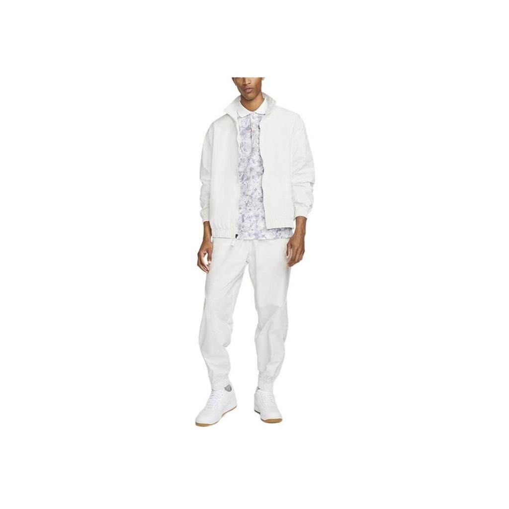 Nike Logo Print Zip-Up Stand Collar Jacket Men Jackets White DQ5201-030