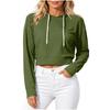 Damen Hoodie mit langen Ärmeln, kurz geschnitten, rückenfrei, für trendige Streetwear