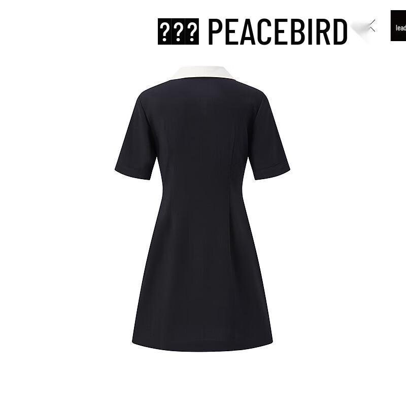 PEACEBIRD Women's College Style Color Block Short Dress