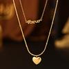 Europäische und amerikanische ins einfache doppellagige Liebeshalskette weiblich Nischendesign Temperament vielseitig Foiever Halskette Schmuck