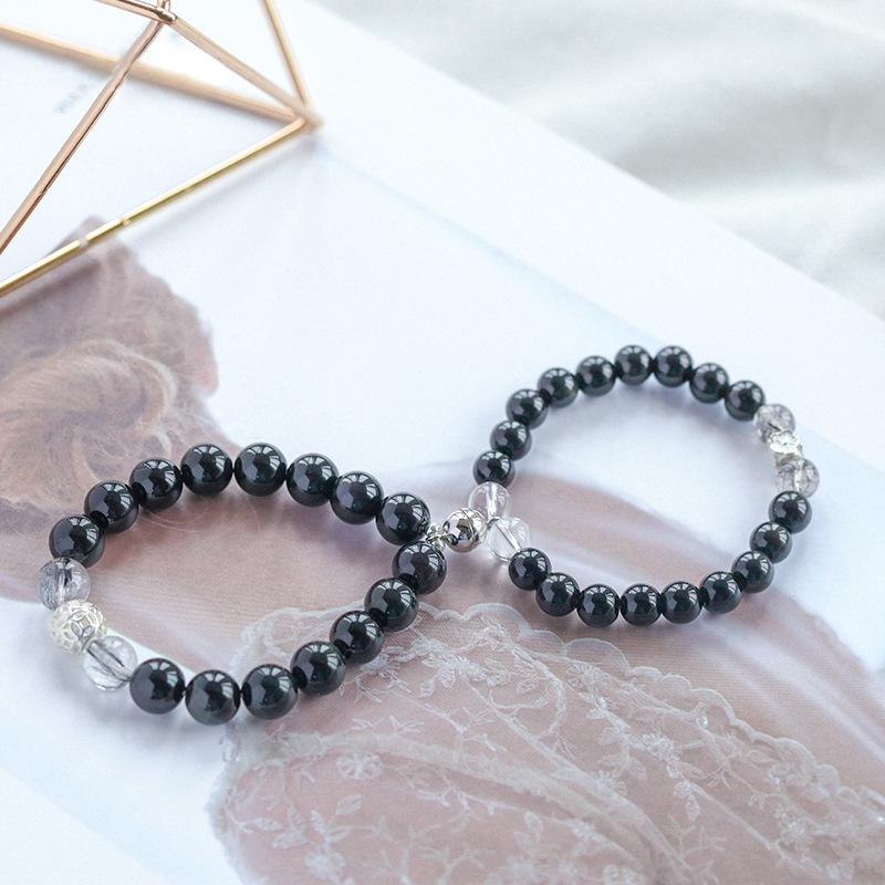 

Natural Crystal Black Yellowstone Couple Bracelet Women S Sterling Silver Pair Of 925 Silver Bracelet Valentine S Day Gift