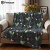 Teal & Pink Hearts Ultra Soft Sherpa Fleece Blanket Fluffy Warm Halloween Cozy Throw for Sofa Couch Bedroom Gift All Season