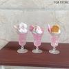 1Pcs Miniature Pink Ice Cream Cup Drink Model Food Toy For Doll Accessories Doll House Decoration Kids Gift