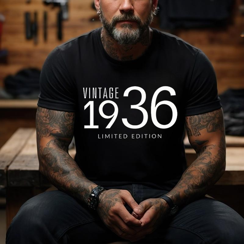 Unisexs Crew Neck Short Sleeve T Shirt Vintage 1976 Limited Edition Graphic Tee Classic Born Year Casual Unisexs Tops For Gift Wear
