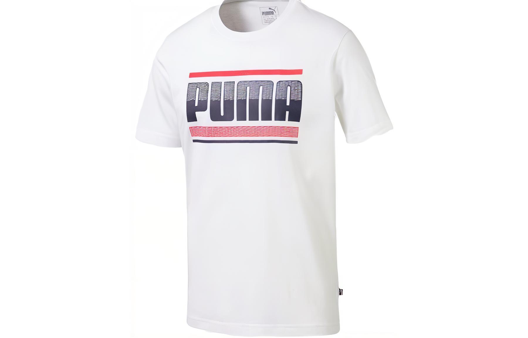 PUMA Graphic Short Sleeve T Shirt Men s White 580191-02 L