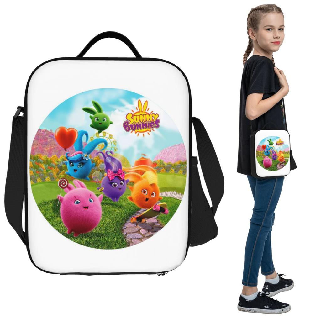 Sunny Bunnies Anime Cartoon Insulated Lunch Bag for Women Office Cooler Thermal Food Box Tote Leakproof Lunch Boxes Container