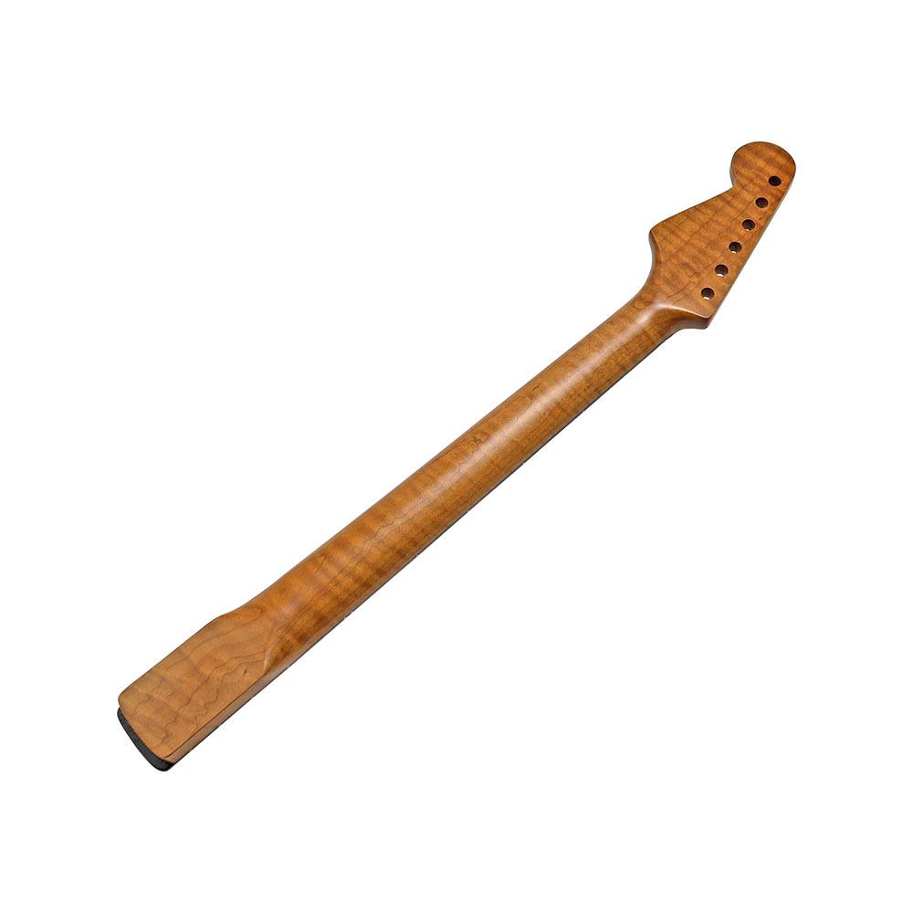 ST22 6strunný krk elektrické kytary z javoru AA - Matná konkávní hlava, Tygrovaný vzor, Plně vypálený povrch.