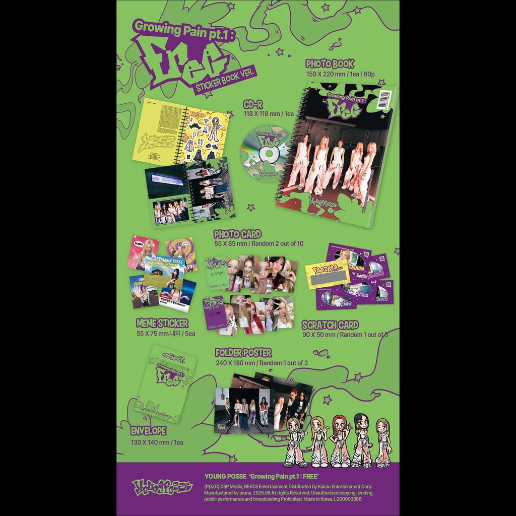 YOUNG POSSE [Büyüme Ağrısı ks.1] : ÜCRETSİZ] Çıkartma Kitabı Ver. / EP Albüm