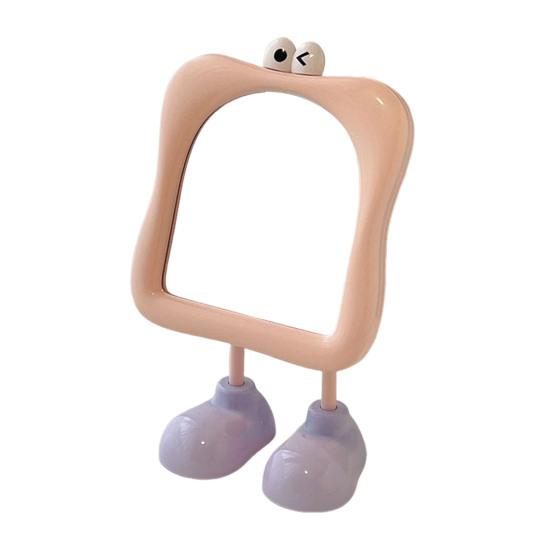 

Desk Mirror with Standing Legs Square Frame with Eyes Desktop