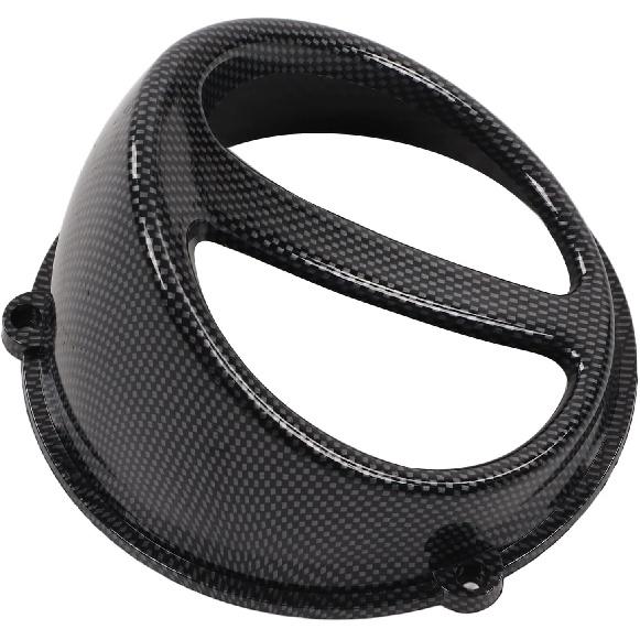 Motorcycle Air Scoop Cover, ABS Material Carbon Fiber Style Motorcycle Engine Cooling Fan Cover Replacement for GY6 125cc 150cc 152QMI 157QMJ