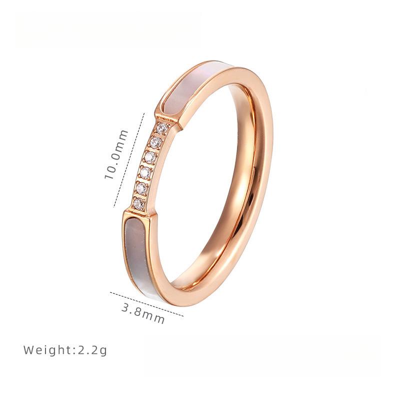 

Японское кольцо с бриллиантовым рябчиком, не тускнеющее, женское нишевое кольцо для ношения в стопке, из розового золота, с геометрическим дизайном 6