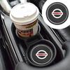 Wskpa9 2pcs Car Coaster Water Cup Slot Non-Slip Mat Pad Emblem Interior Accessories For Nismo X-Trail Note Almera J11 V36 Juke
