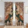 Set Of 2 European Retro Elephant Pattern Printed Curtains Polyester Bedroom Living Room Kitchen Curtain Machine Washable Ideal For Great