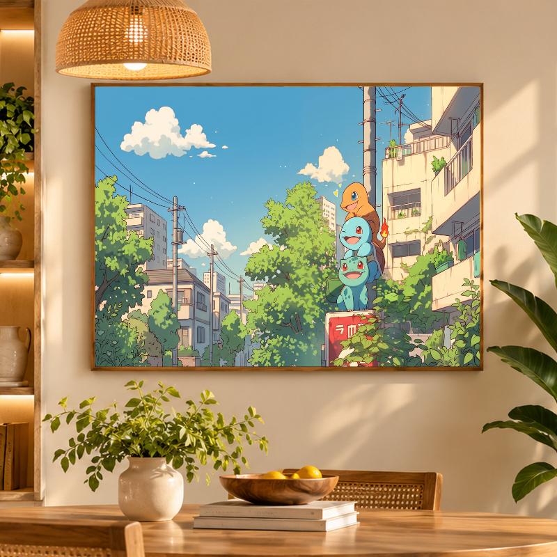 5D Diamond Painting Bulbasaur Charmander Squirtle DIY Full Drill Diamond Art Kit Home Decoration