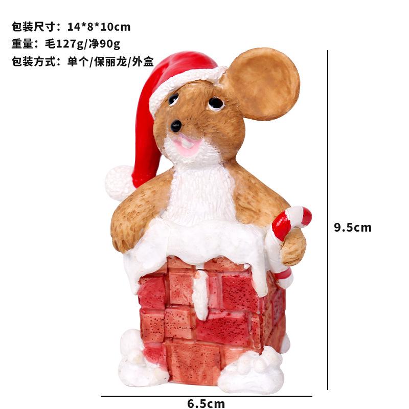 

Cute Painted Mouse Christmas Decor, Resin Desktop Garden Ornaments, Festive Figurine for Home Shelf Display