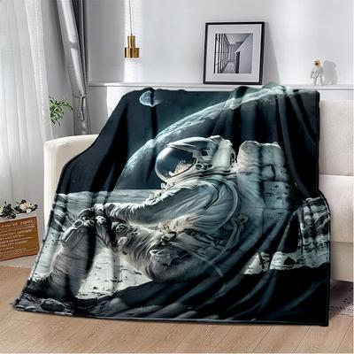 3D-Decke mit Weltraum-Astronauten-Universum und Raumfahrer-Cartoon, weiche Überwurfdecke für Zuhause, Schlafzimmer, Bett, Sofa, Büro, Decke, Kind
