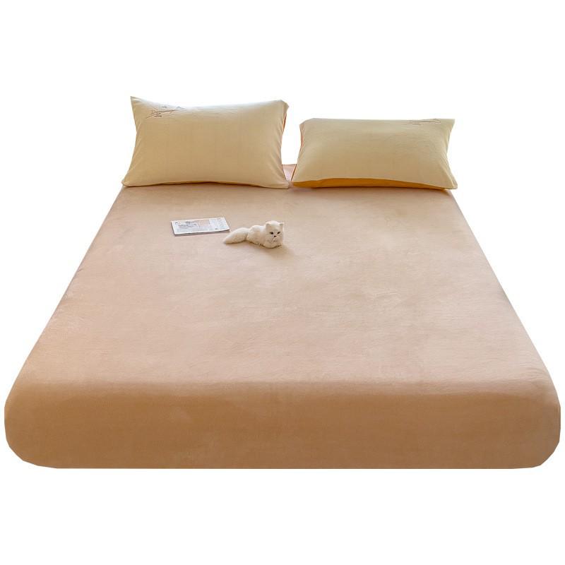 Autumn Winter Flannel Fitted Sheet: Non-slip Coral Fleece Bedspread & Mattress Cover
