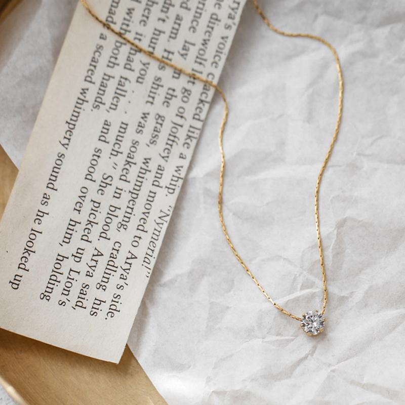 Mini Round Diamond Pendant Necklace For Women, With A Light Luxury And Niche Design, Fresh And Versatile Collarbone Chain Accessory