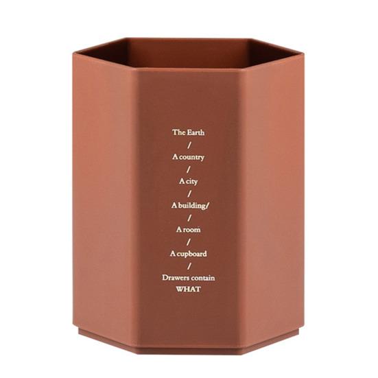 

Держатель для ручек, креативная большая емкость, канцелярские принадлежности, шестиугольный дизайн, ящик для хранения карандашей для студентов кирпич красный