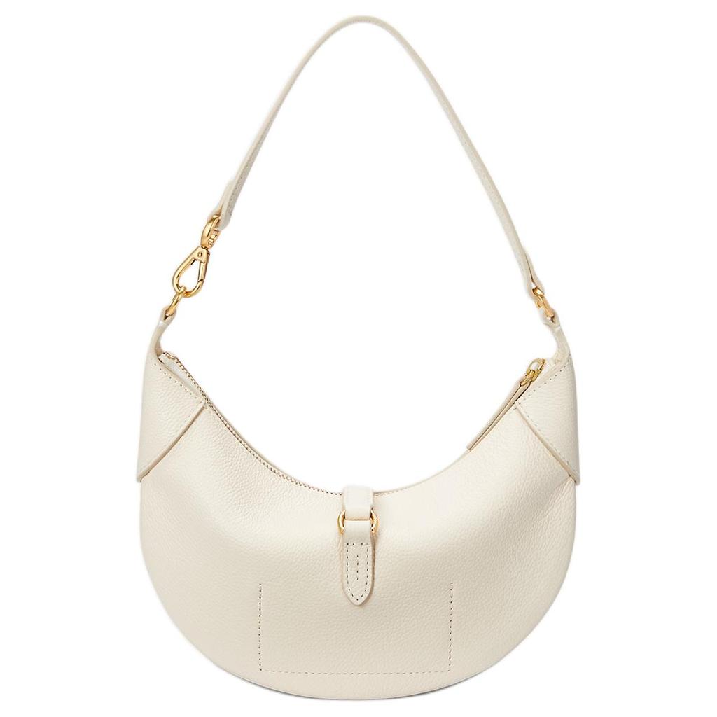 Polo Ralph Lauren Polo ID Brand Logo Zipper Closure Dumpling Bag Leather Crescent Shoulder Bag Mini Women Bags Ivory 428895802007