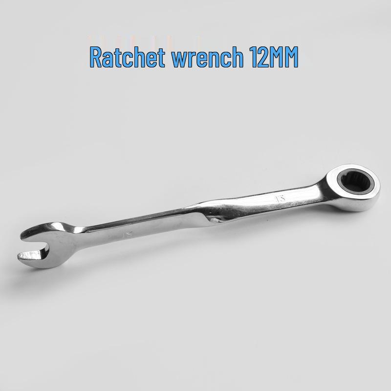 X Pattern Quick Ratchet Wrench: Labor-Saving, Angled Handle, Double-Head Design with Flower Head and Open-End Features