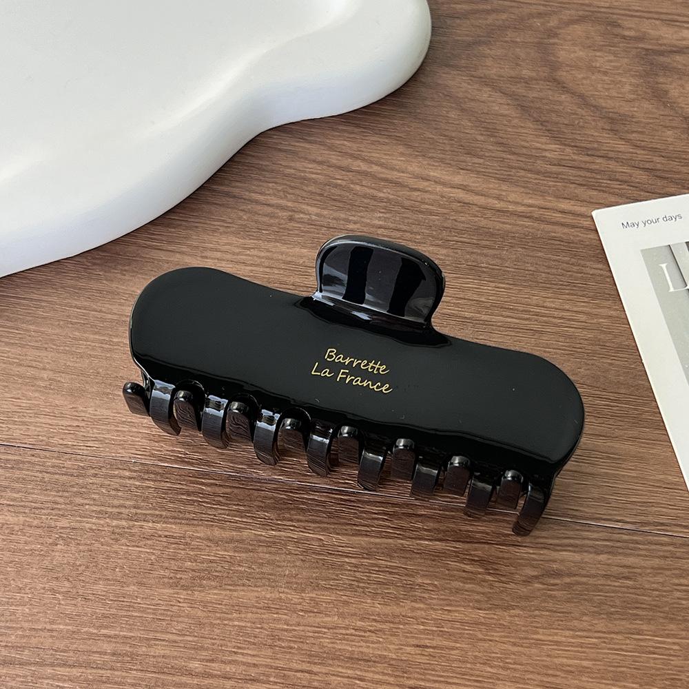 1pc Korean gold standard rectangular grip clip square retro tortoiseshell color hair clip shark clip at the back of the head